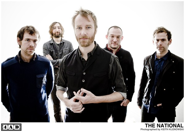 The National are L-R: Aaron Dessner (guitar, bass, piano), Bryan Devendorf (drums), Matt Berninger (vocals), Scott Devendorf (bass, guitar) and Bryce Dessner (guitar)